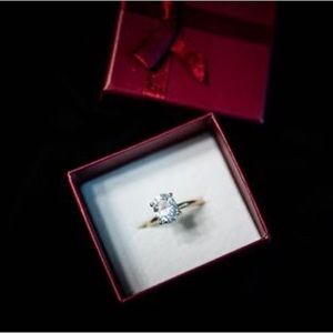 Size 6.25 14k gold moissanite ring
